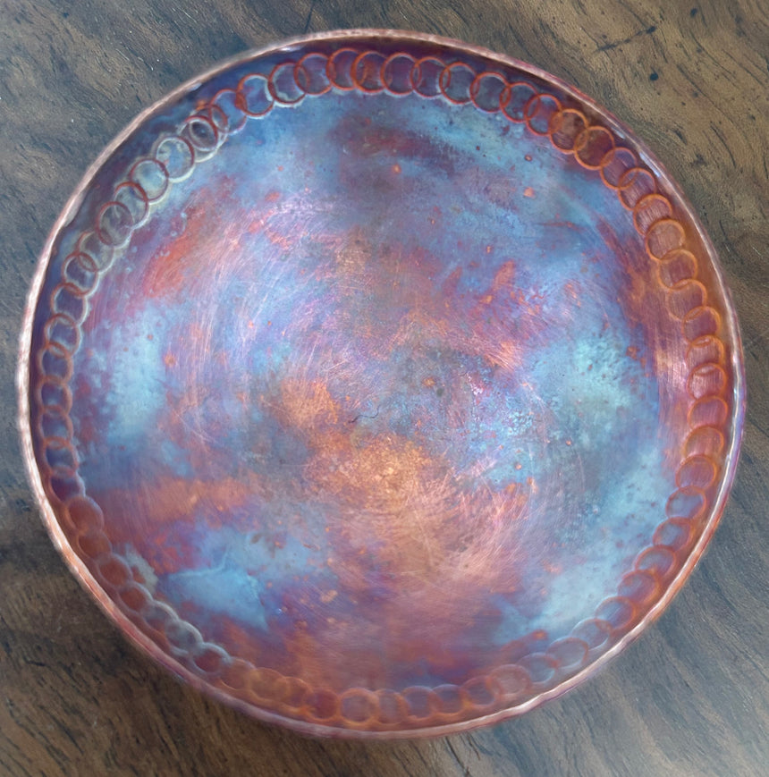 Melissa Montague: Tiny flame painted copper bowl