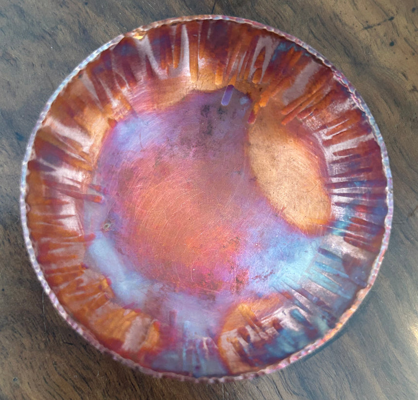 Melissa Montague: Tiny flame painted copper bowl